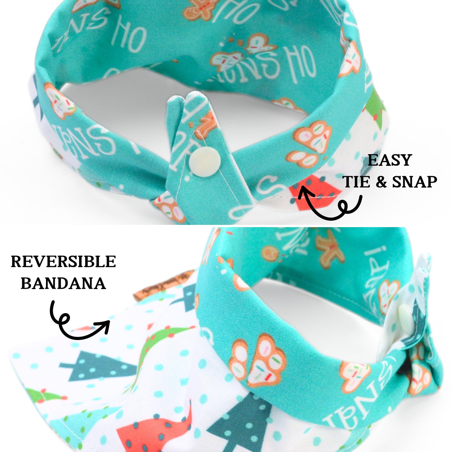 Tie and Snap Oh Snap Dog Bandana by Life for Pawz – Handmade for pets