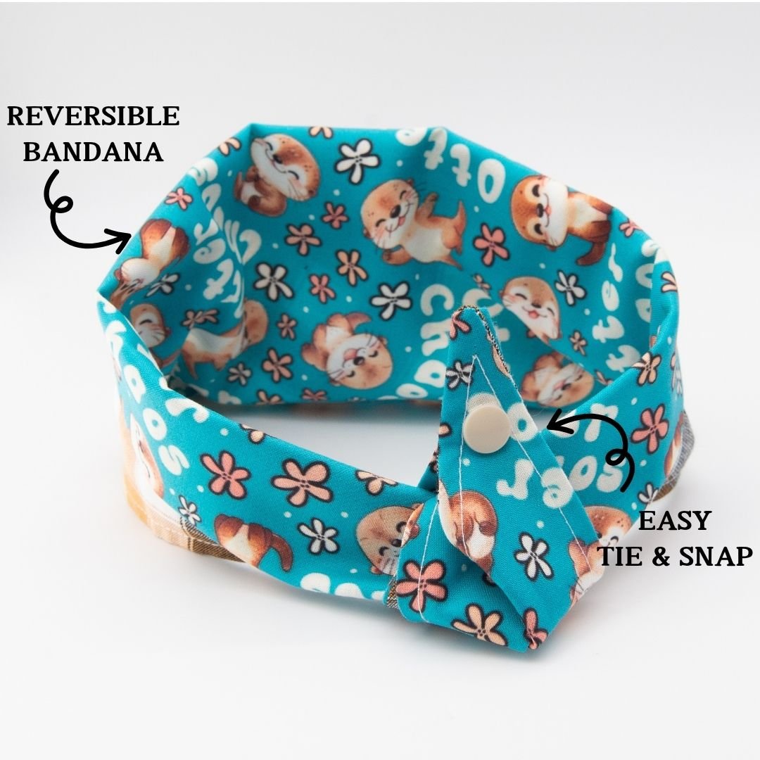 Tie and Snap Otter Chaos Plaid by Life for Pawz – Handmade for pets