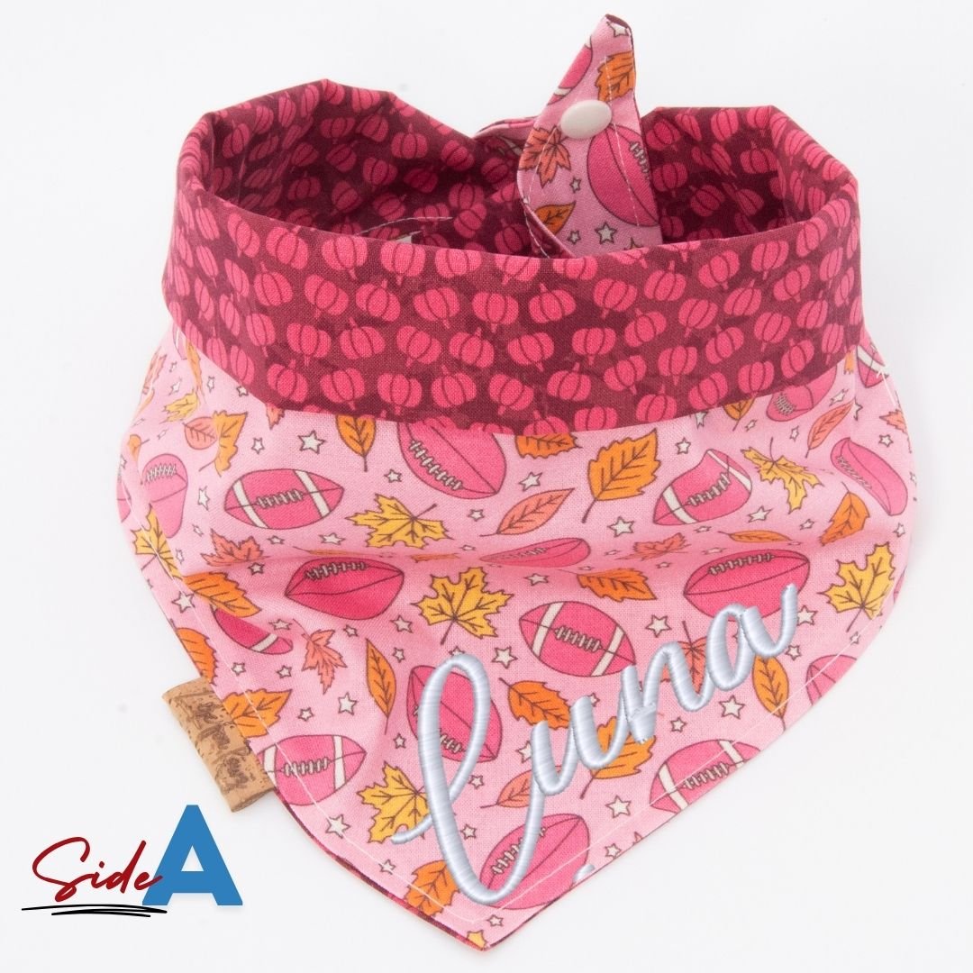 Tie and Snap Pink Autumn by Life for Pawz – Handmade for pets