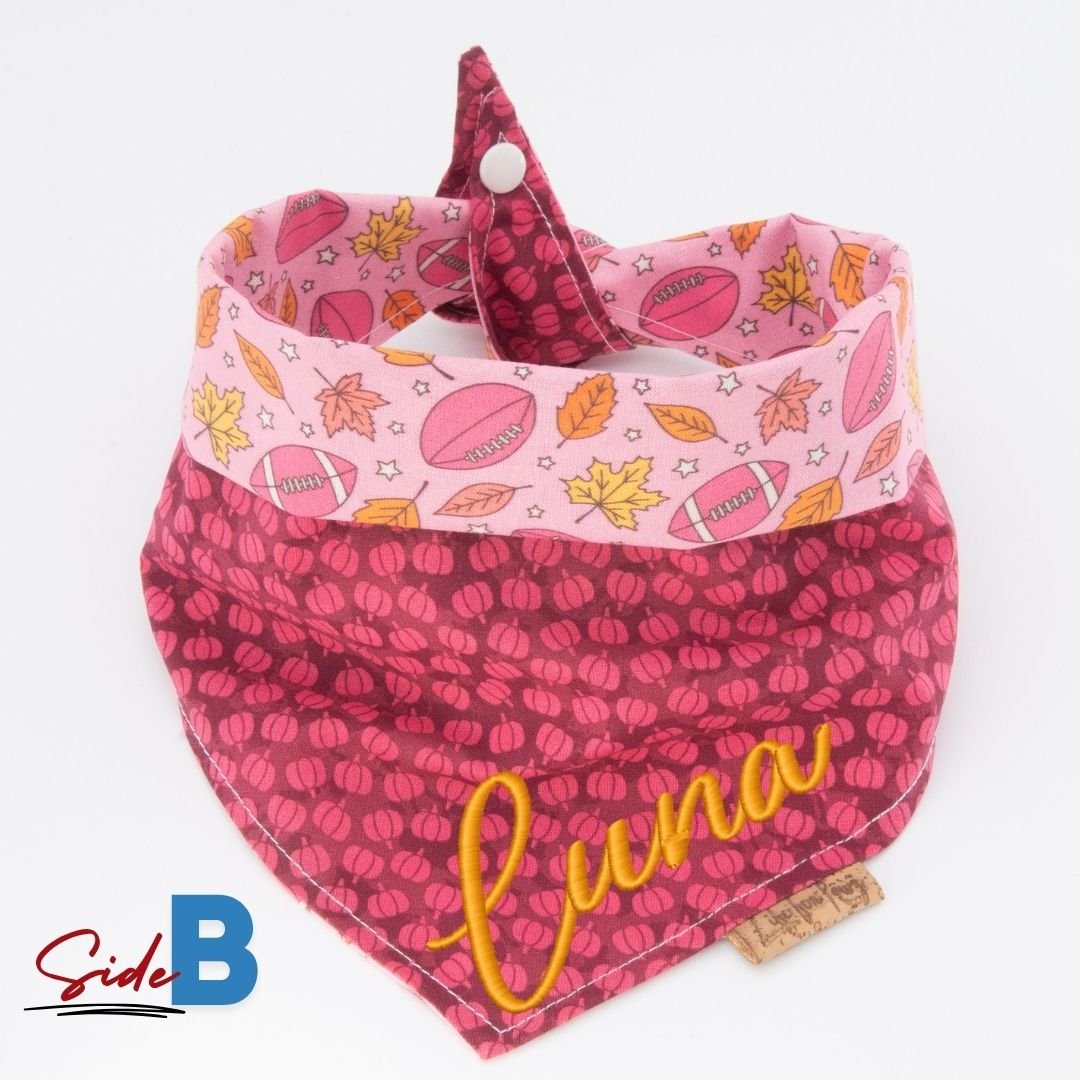Tie and Snap Pink Autumn by Life for Pawz – Handmade for pets