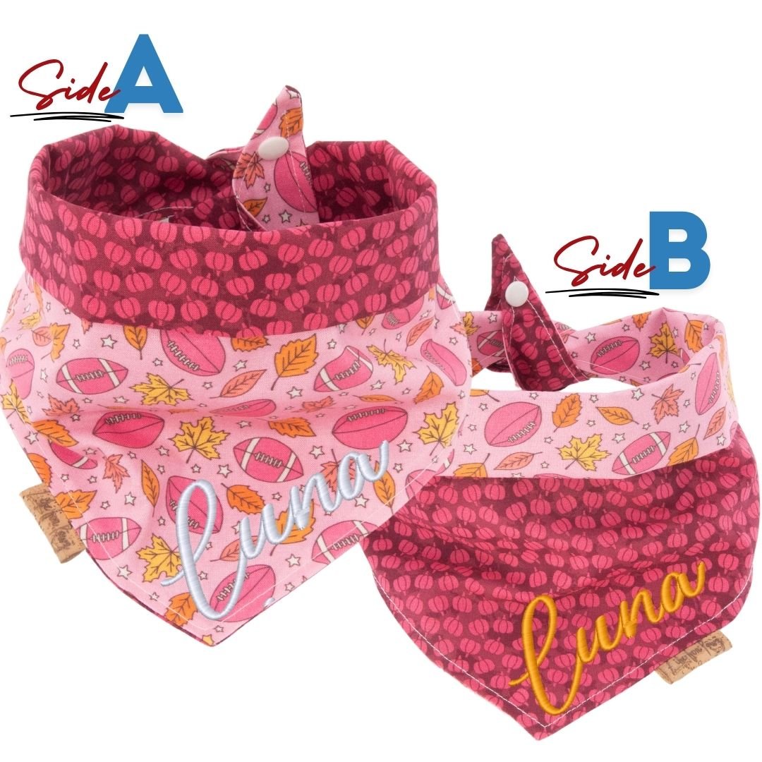 Tie and Snap Pink Autumn by Life for Pawz – Handmade for pets