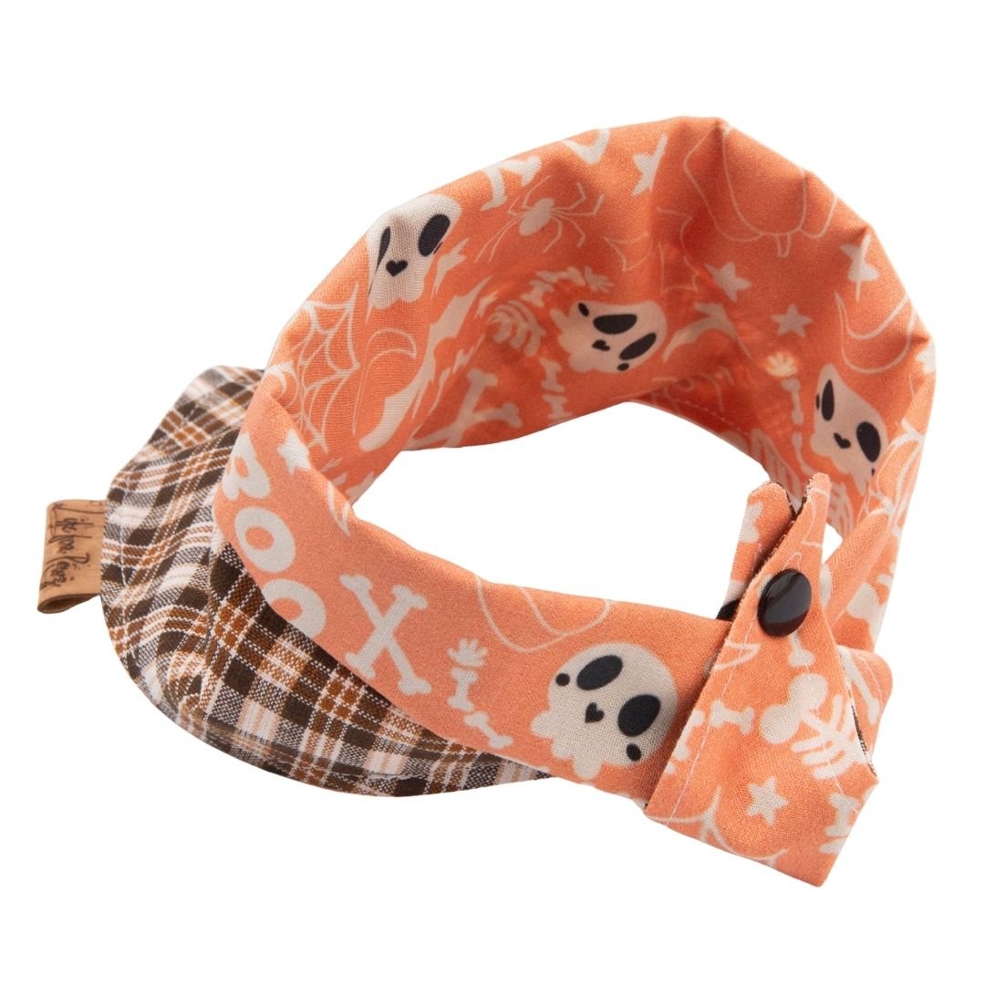 Tie and Snap Spooky Plaid by Life for Pawz – Handmade for pets