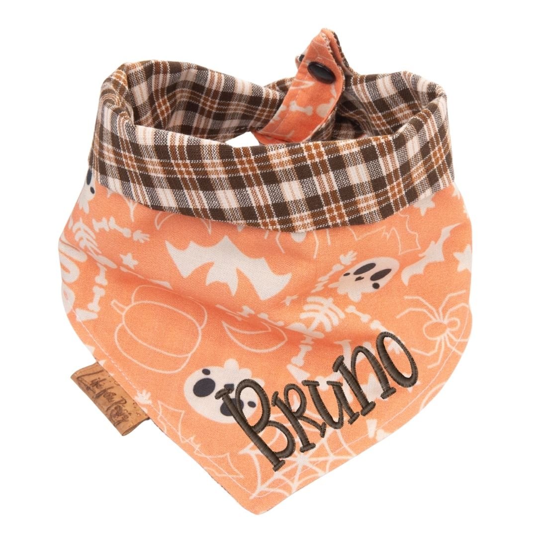 Tie and Snap Spooky Plaid by Life for Pawz – Handmade for pets