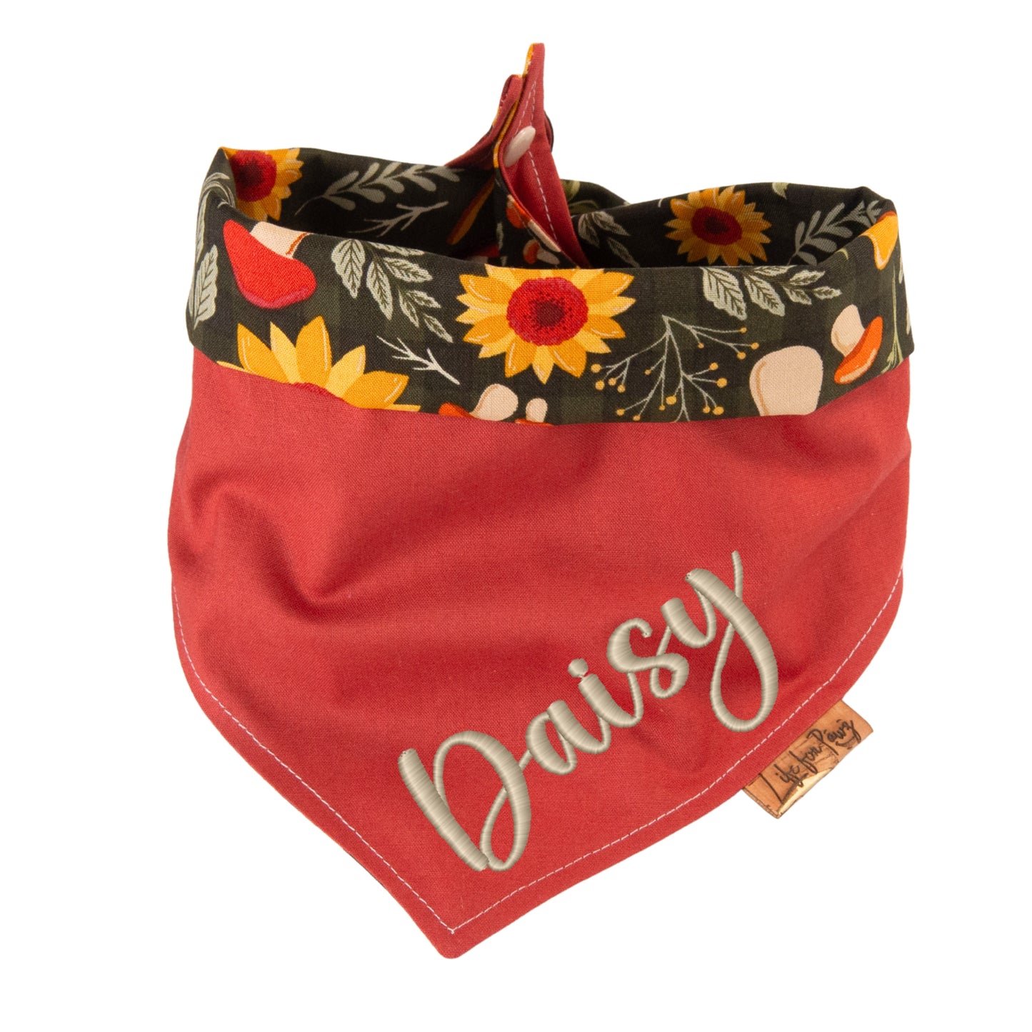 Tie and Snap Sunflower & Mushroom by Life for Pawz – Handmade for pets