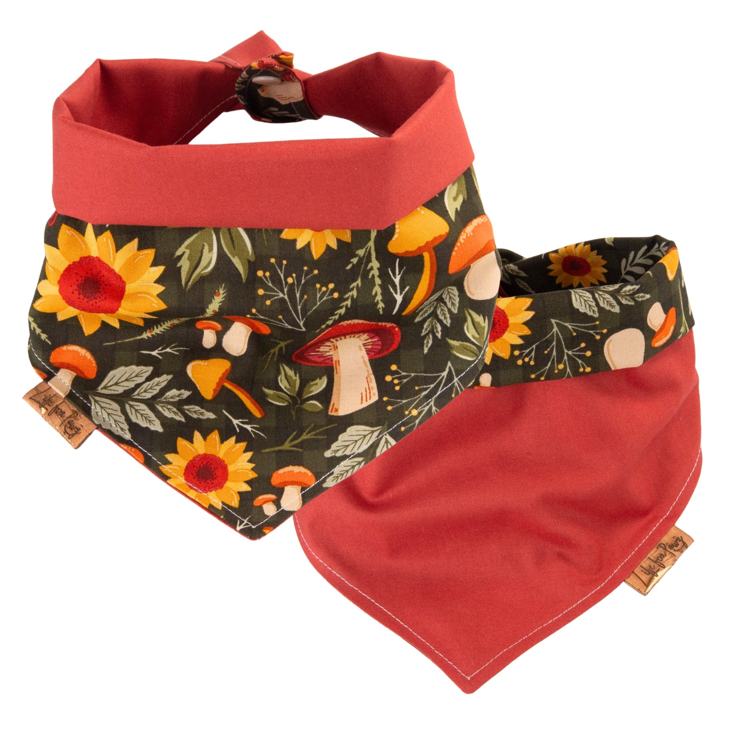 Tie and Snap Sunflower & Mushroom by Life for Pawz – Handmade for pets