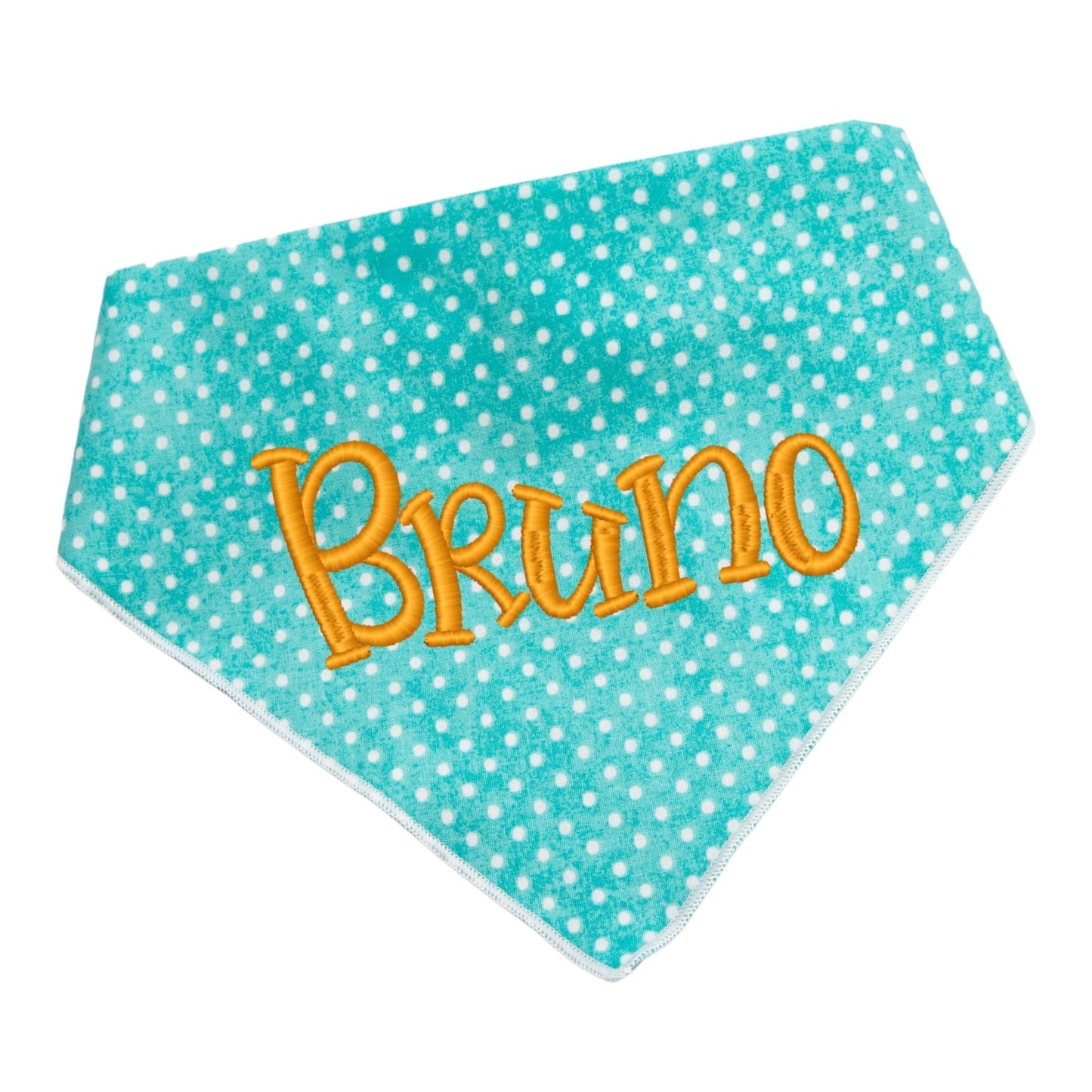 Dog bandana Turquoise Polka Dot Embroidered Scrunchie Dog Bandana - Life for Pawz -