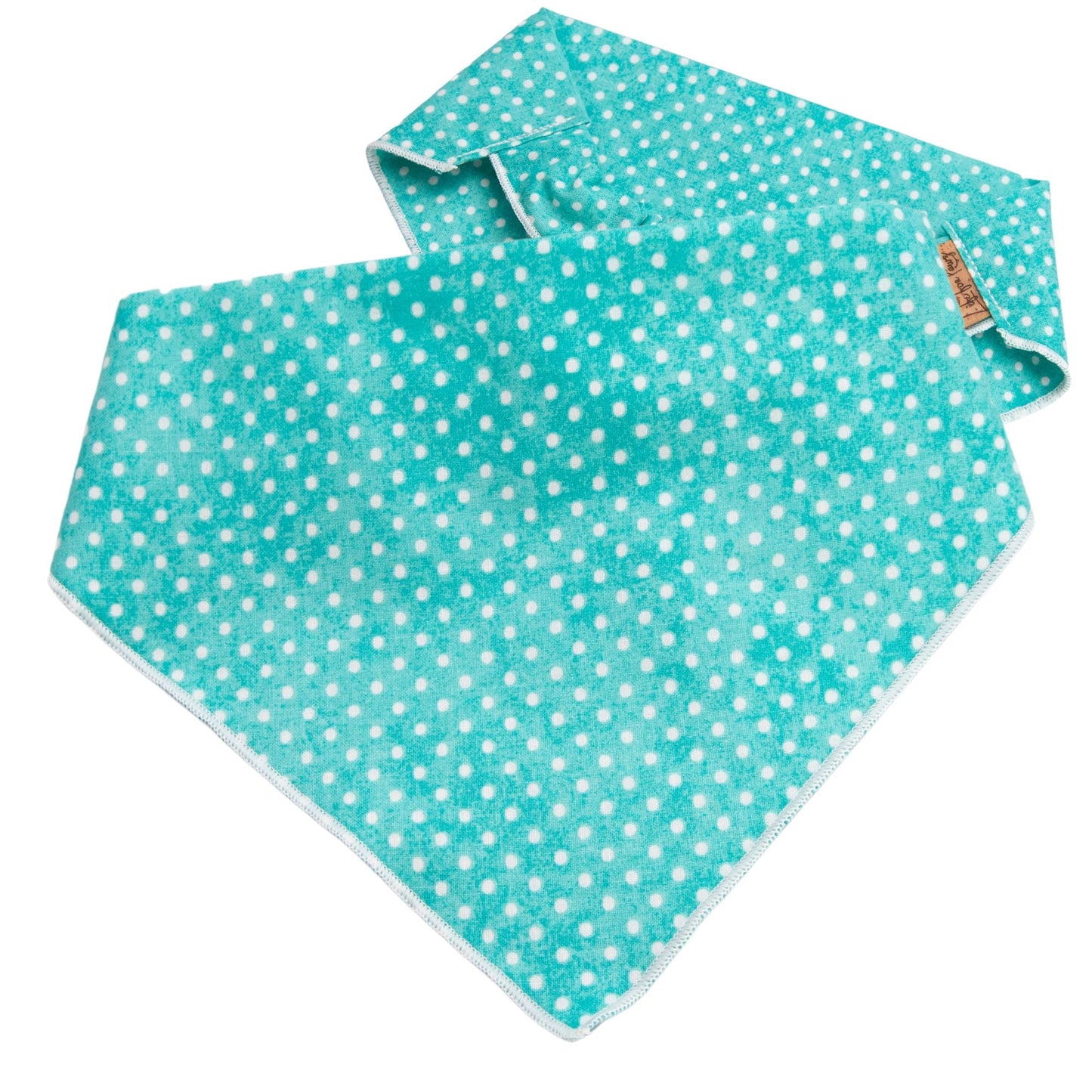 Dog bandana Turquoise Polka Dot Embroidered Scrunchie Dog Bandana - Life for Pawz -