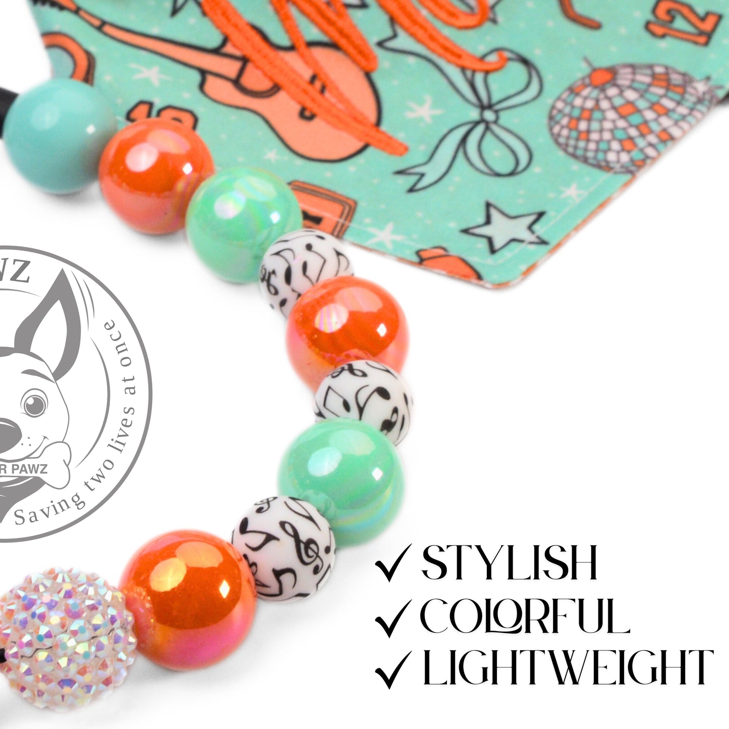 beaded dog necklace Artsy Sparkle Beaded Dog Collar by Life for Pawz – Handmade for pets