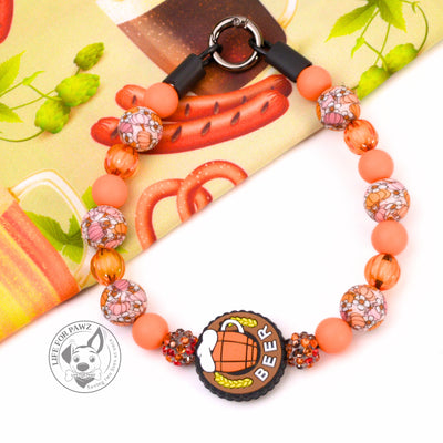 beaded dog necklace Beer Beaded Collar Charm by Life for Pawz – Handmade for pets