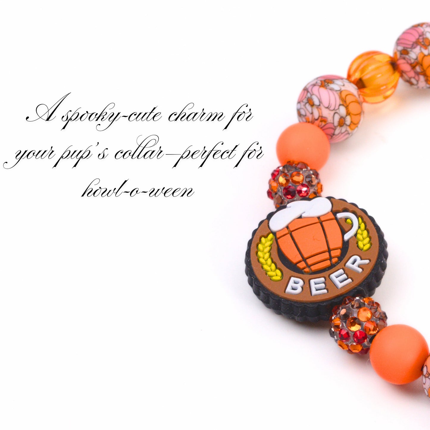 beaded dog necklace Beer Beaded Collar Charm by Life for Pawz – Handmade for pets