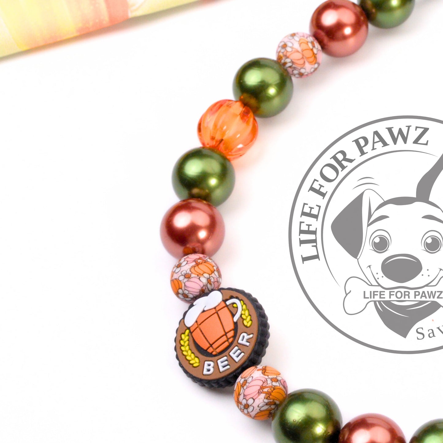 beaded dog necklace Cheers & Beads Dog Collar by Life for Pawz – Handmade for pets