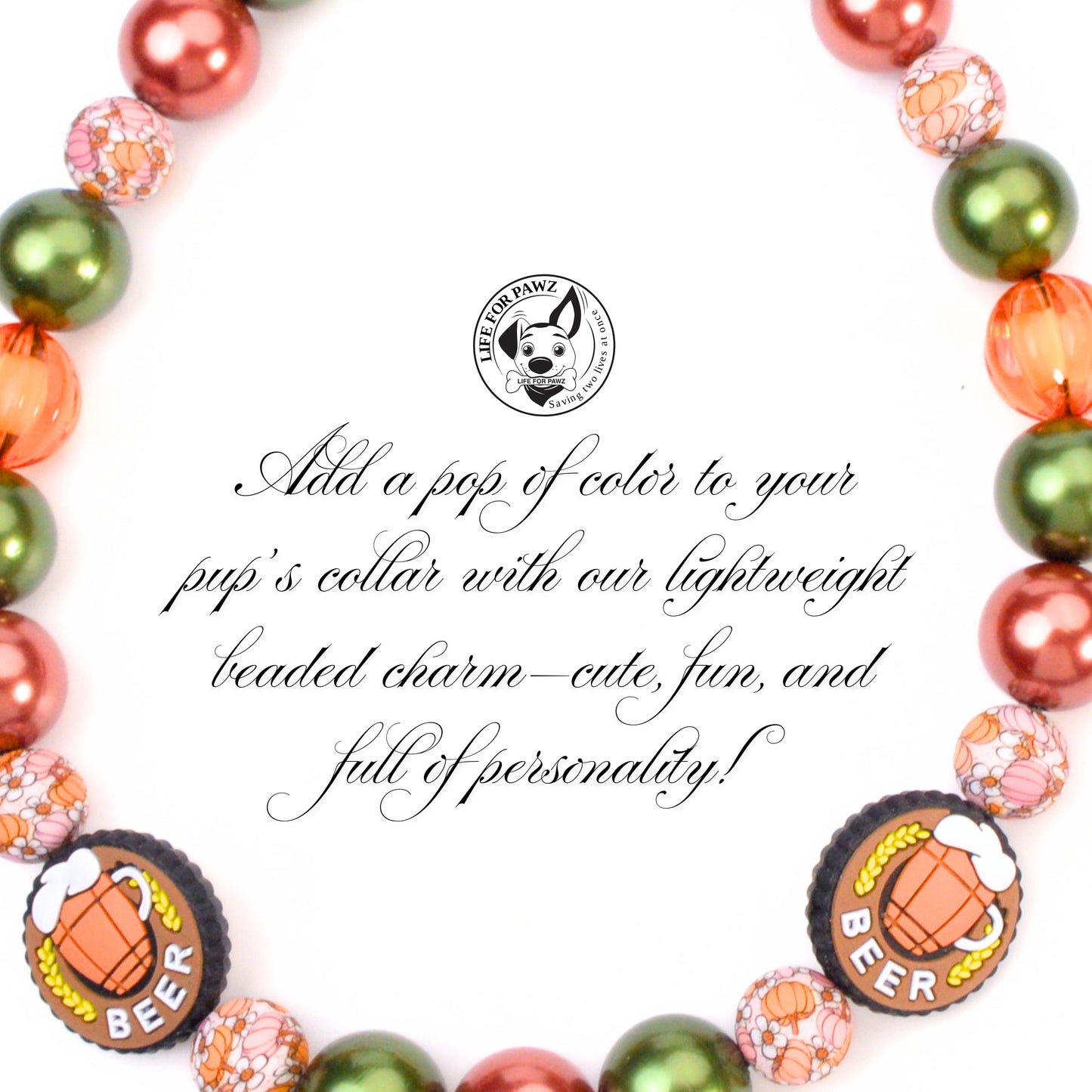 beaded dog necklace Cheers & Beads Dog Collar by Life for Pawz – Handmade for pets