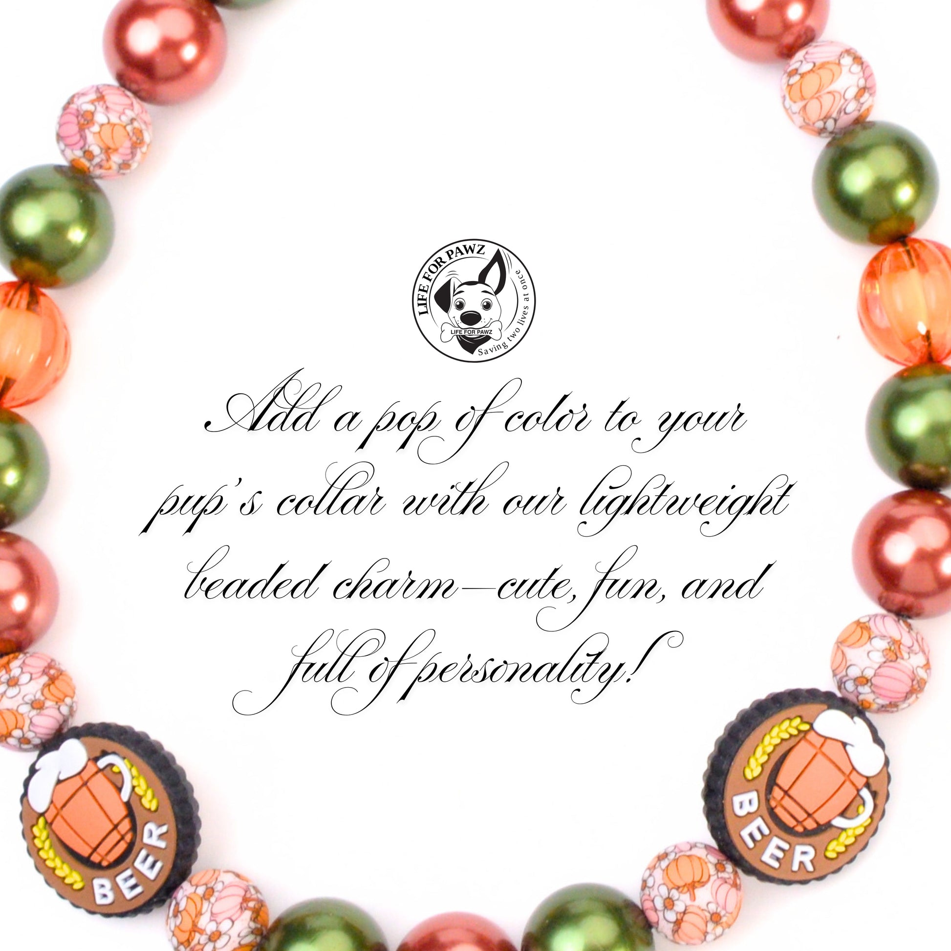 beaded dog necklace Cheers & Beads Dog Collar by Life for Pawz – Handmade for pets