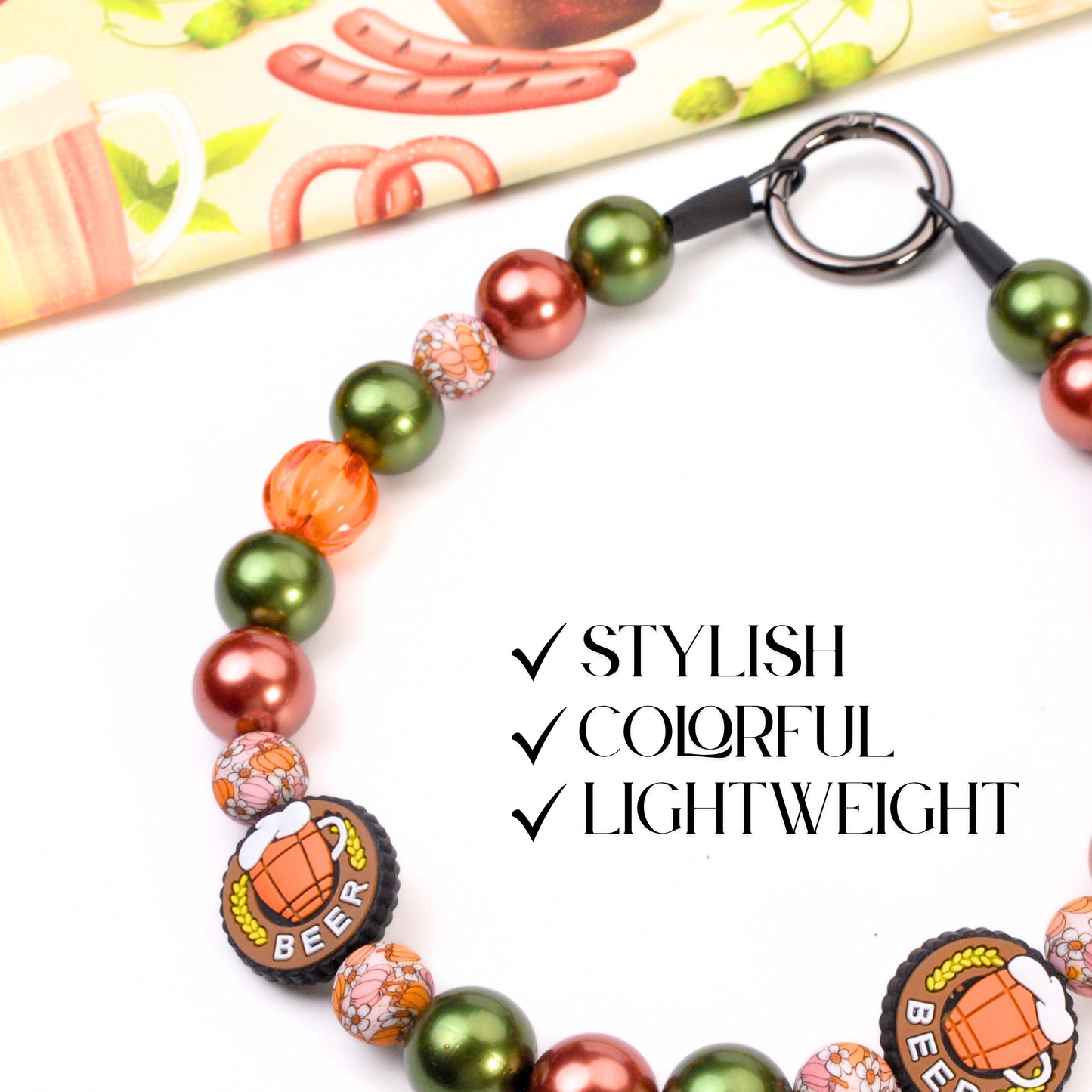 beaded dog necklace Cheers & Beads Dog Collar by Life for Pawz – Handmade for pets