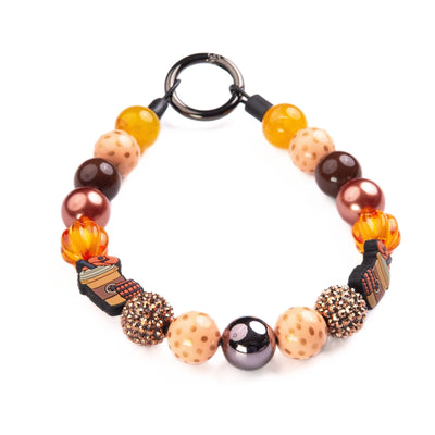 beaded dog necklace Fall Football Charm by Life for Pawz – Handmade for pets