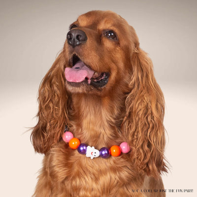 beaded dog necklace Halloween Ghost Dog Collar Charm by Life for Pawz – Handmade for pets