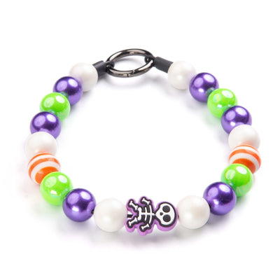 beaded dog necklace Halloween Skeleton Beaded Charm by Life for Pawz – Handmade for pets