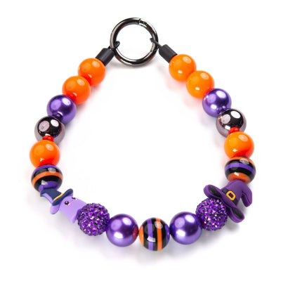 beaded dog necklace Orange & Purple Beads by Life for Pawz – Handmade for pets