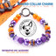 beaded dog necklace Orange & Purple Beads by Life for Pawz – Handmade for pets