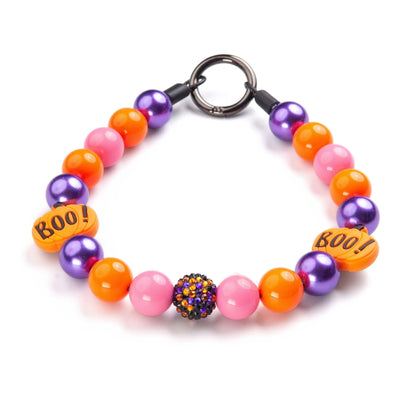 beaded dog necklace Orange & Purple Beads by Life for Pawz – Handmade for pets