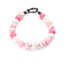 beaded dog necklace Pink Awareness Charm by Life for Pawz – Handmade for pets