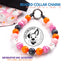 beaded dog necklace Pink & Orange Ghost Charm by Life for Pawz – Handmade for pets