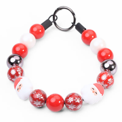 beaded dog necklace Santa & Snowflakes Christmas Beaded Dog Collar by Life for Pawz – Handmade for pets