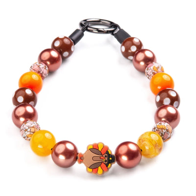 beaded dog necklace Thanksgiving Turkey Charm by Life for Pawz – Handmade for pets