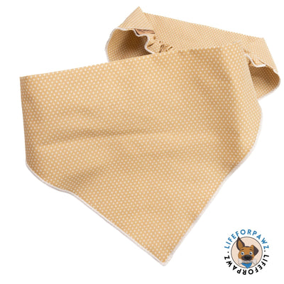 Dog bandana Beige Polka Dot Embroidered Scrunchie Dog Bandana - Life for Pawz - 