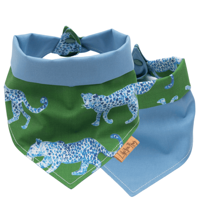 Dog bandana Blue Leopard & Solid Blue Reversible Dog Bandana - Life for Pawz - Reversible Dog Bandana