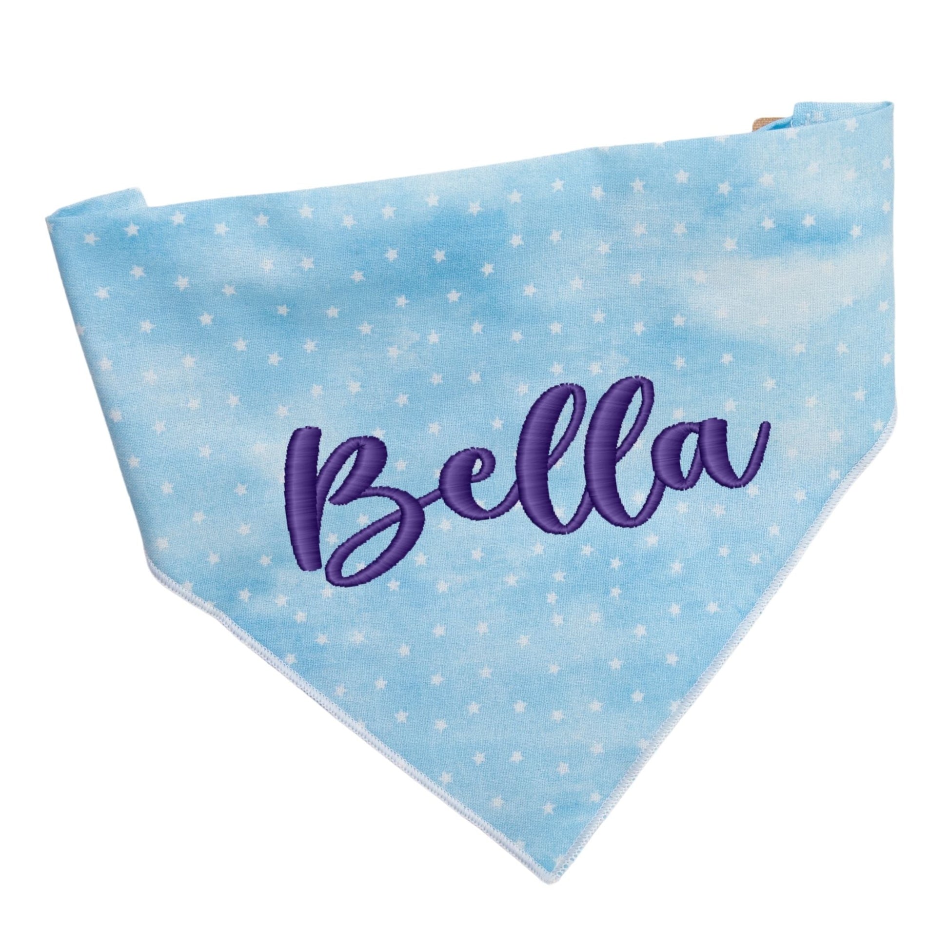 Dog bandana Blue Stars Embroidered Scrunchie Dog Bandana - Life for Pawz - 