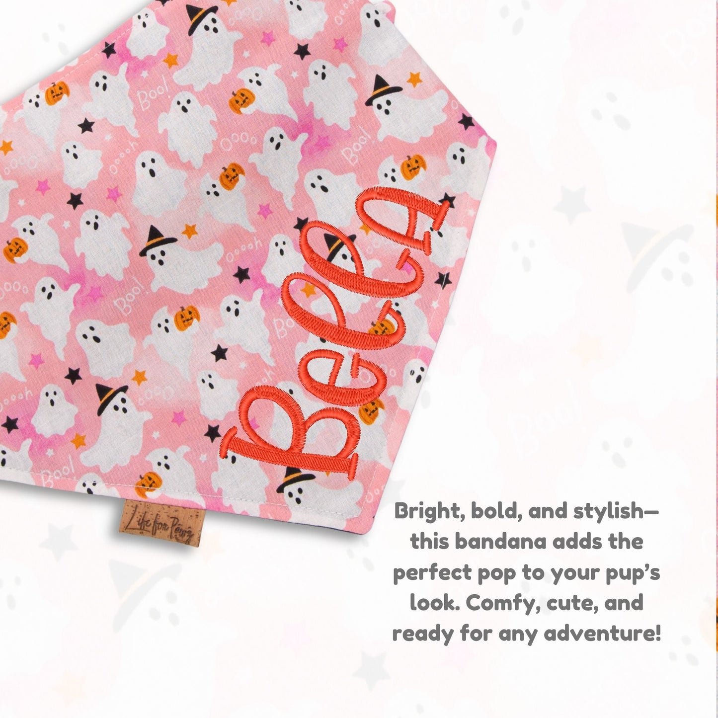 Bone Clasp Boo Crew Pink by Life for Pawz – Handmade for pets