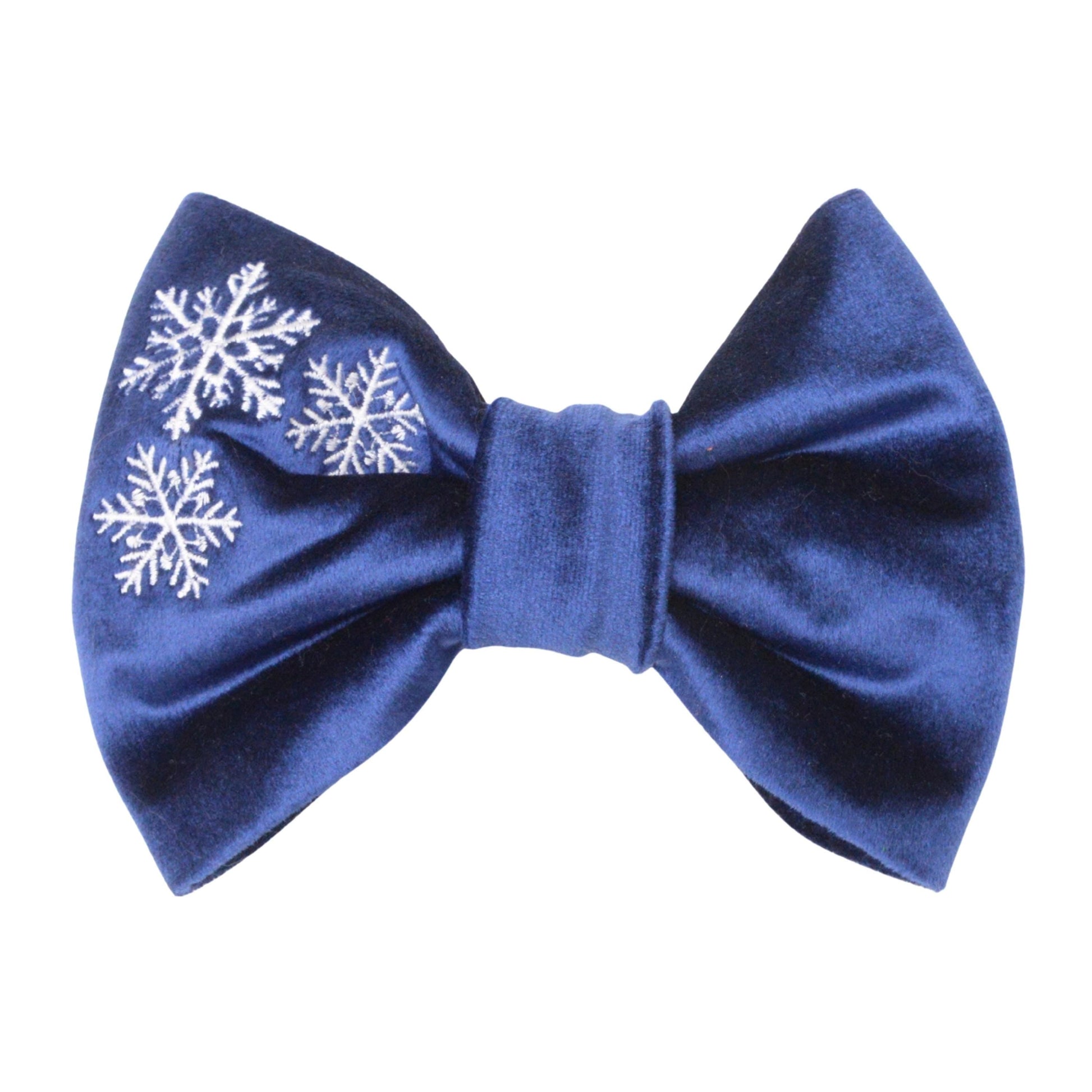 Bowtie Blue Velvet Dog Snowflake Bowtie by Life for Pawz – Handmade for pets