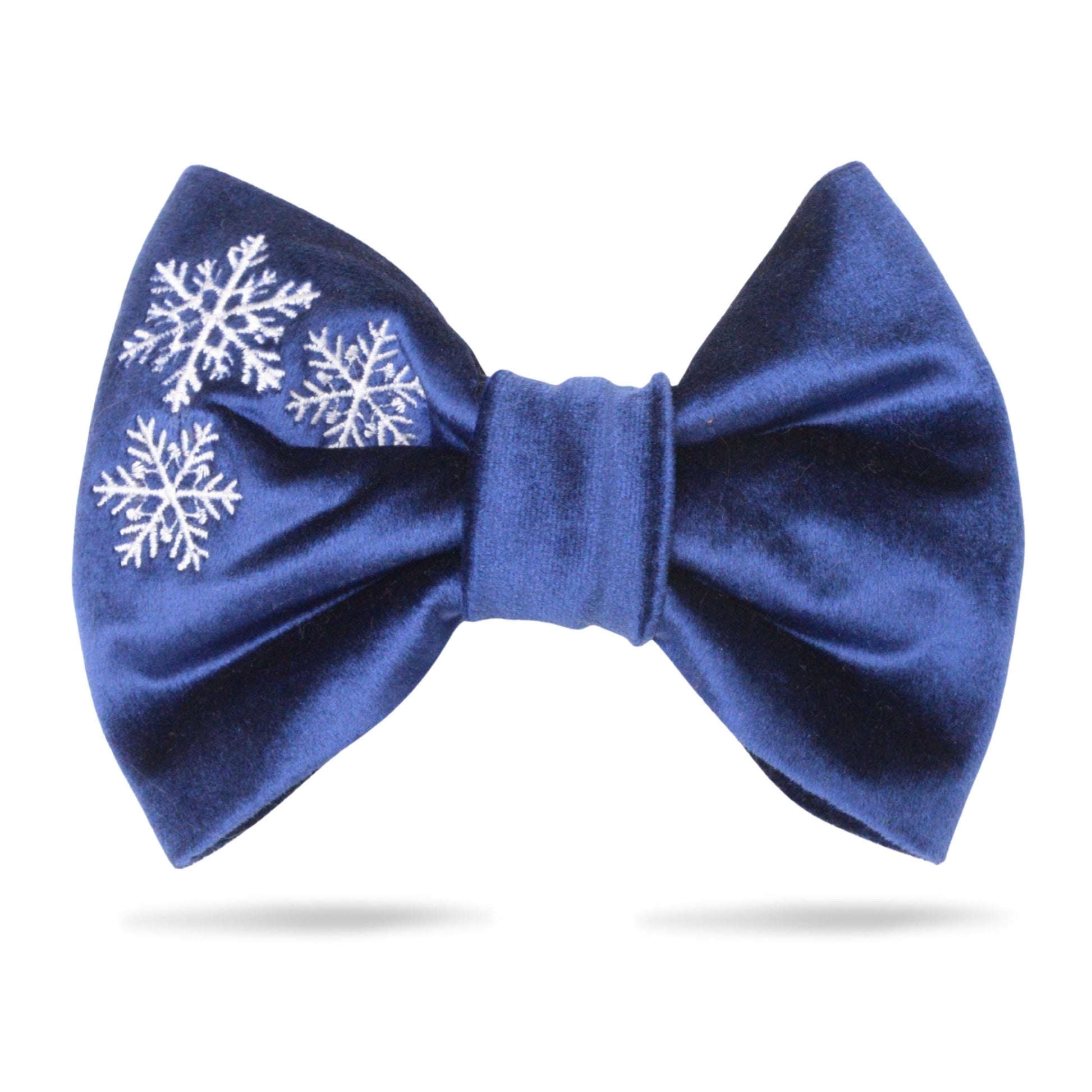Bowtie Blue Velvet Dog Snowflake Bowtie by Life for Pawz – Handmade for pets