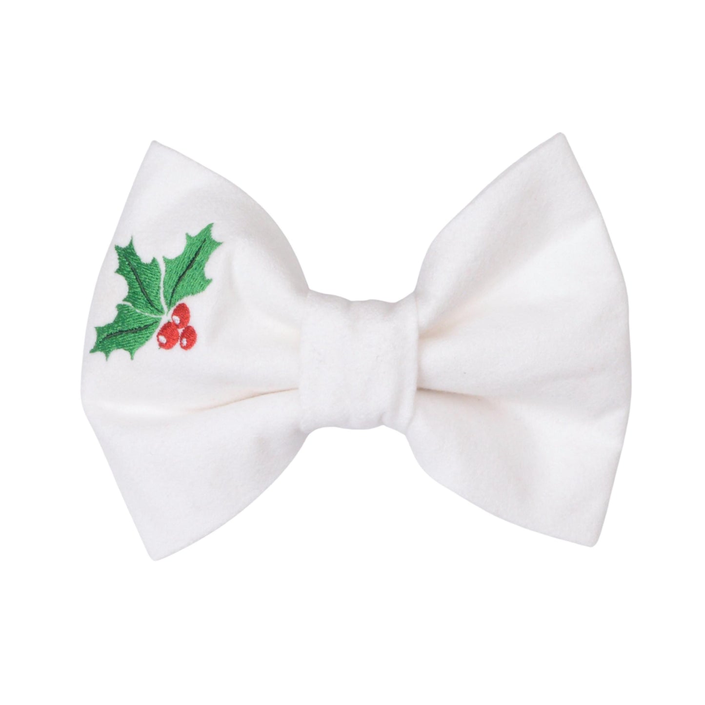 Bowtie Christmas Dog White Flannel Bowtie by Life for Pawz – Handmade for pets