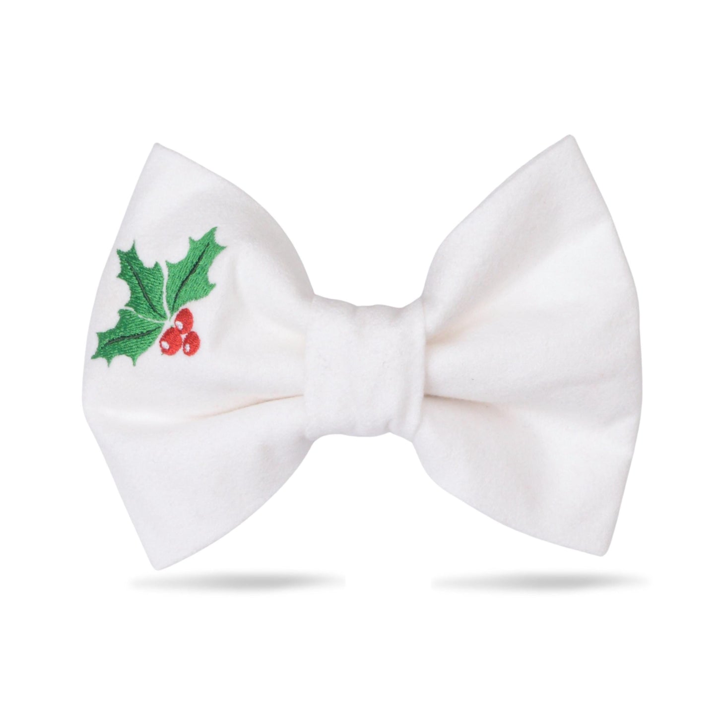 Bowtie Christmas Dog White Flannel Bowtie by Life for Pawz – Handmade for pets