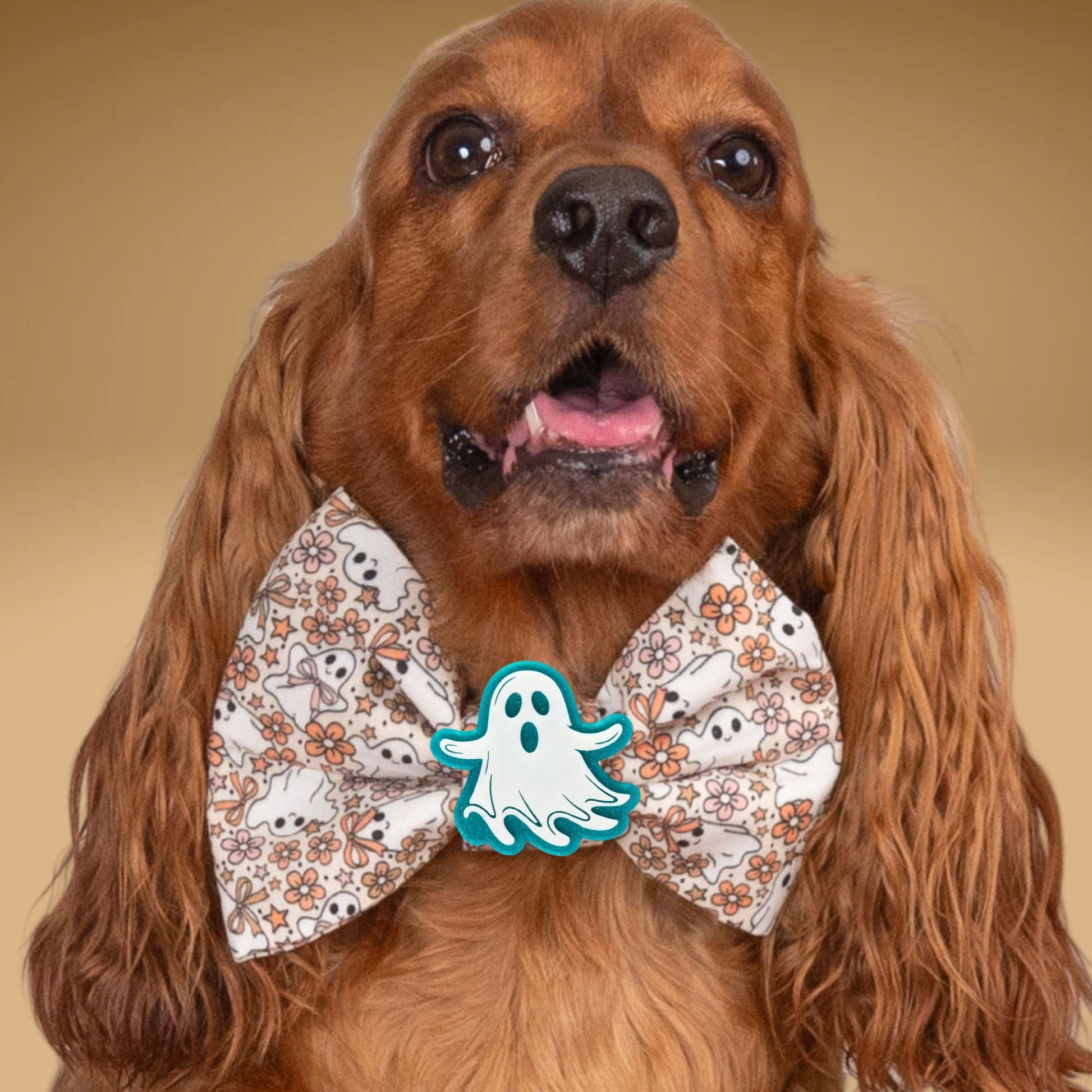 Bowtie Floral Ghost Fall Bowtie by Life for Pawz – Handmade for pets