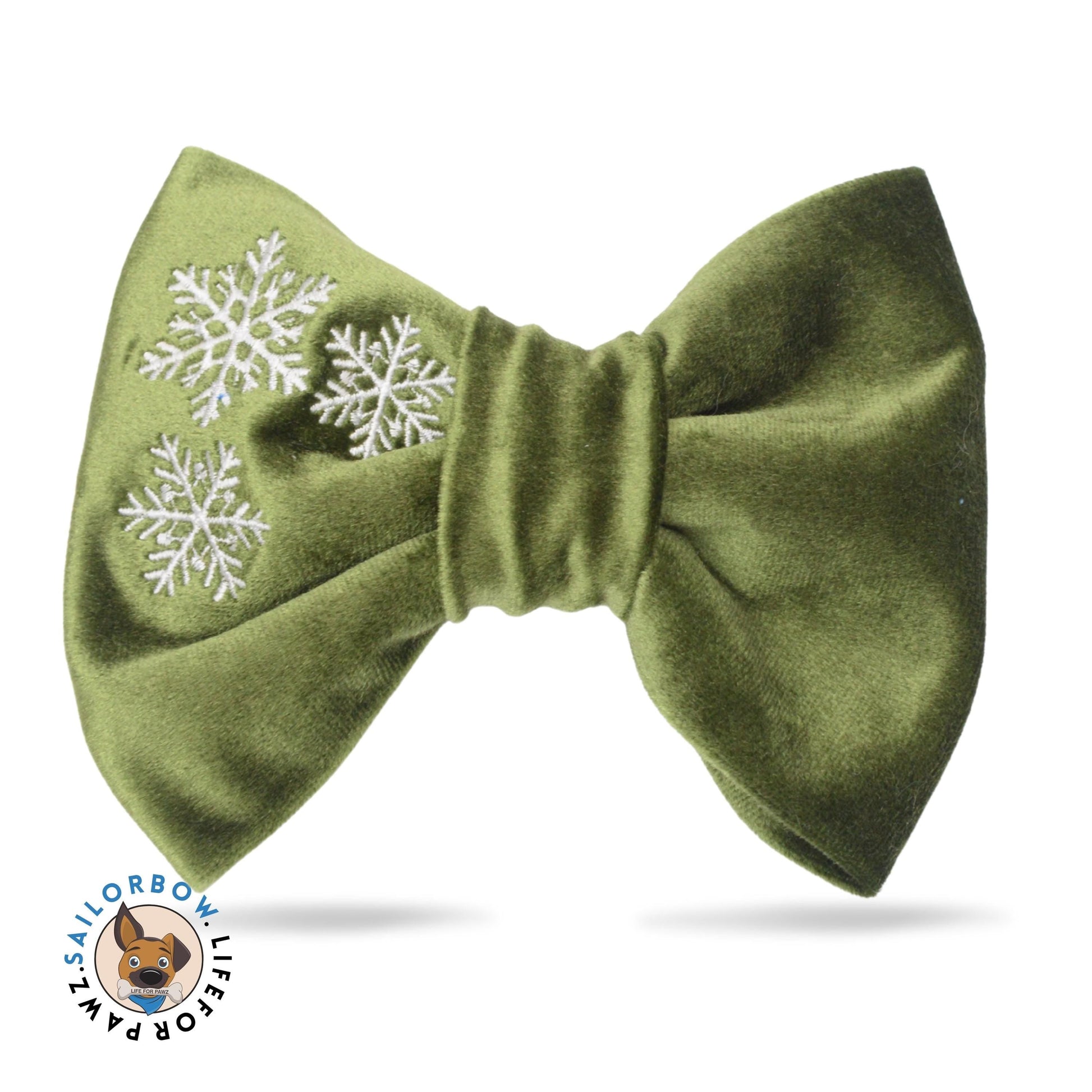 Bowtie Green Velvet Dog Bow Tie by Life for Pawz – Handmade for pets