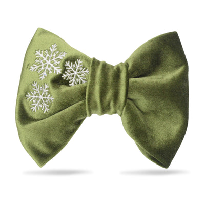 Bowtie Green Velvet Dog Bow Tie by Life for Pawz – Handmade for pets