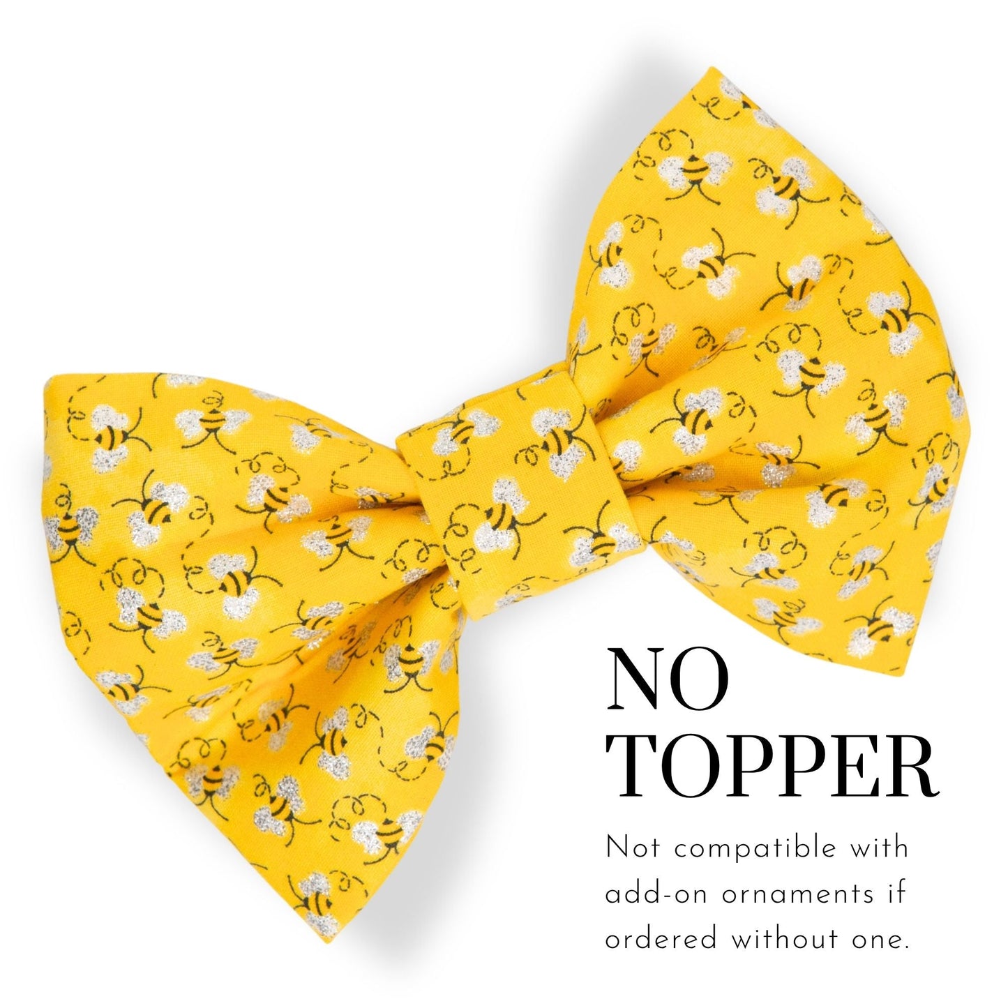 Bowtie Honeybee Bowtie with Initial Topper by Life for Pawz – Handmade for pets