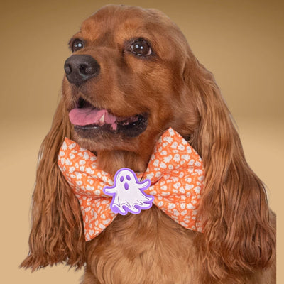 Bowtie Mini Ghost Orange Bowtie by Life for Pawz – Handmade for pets