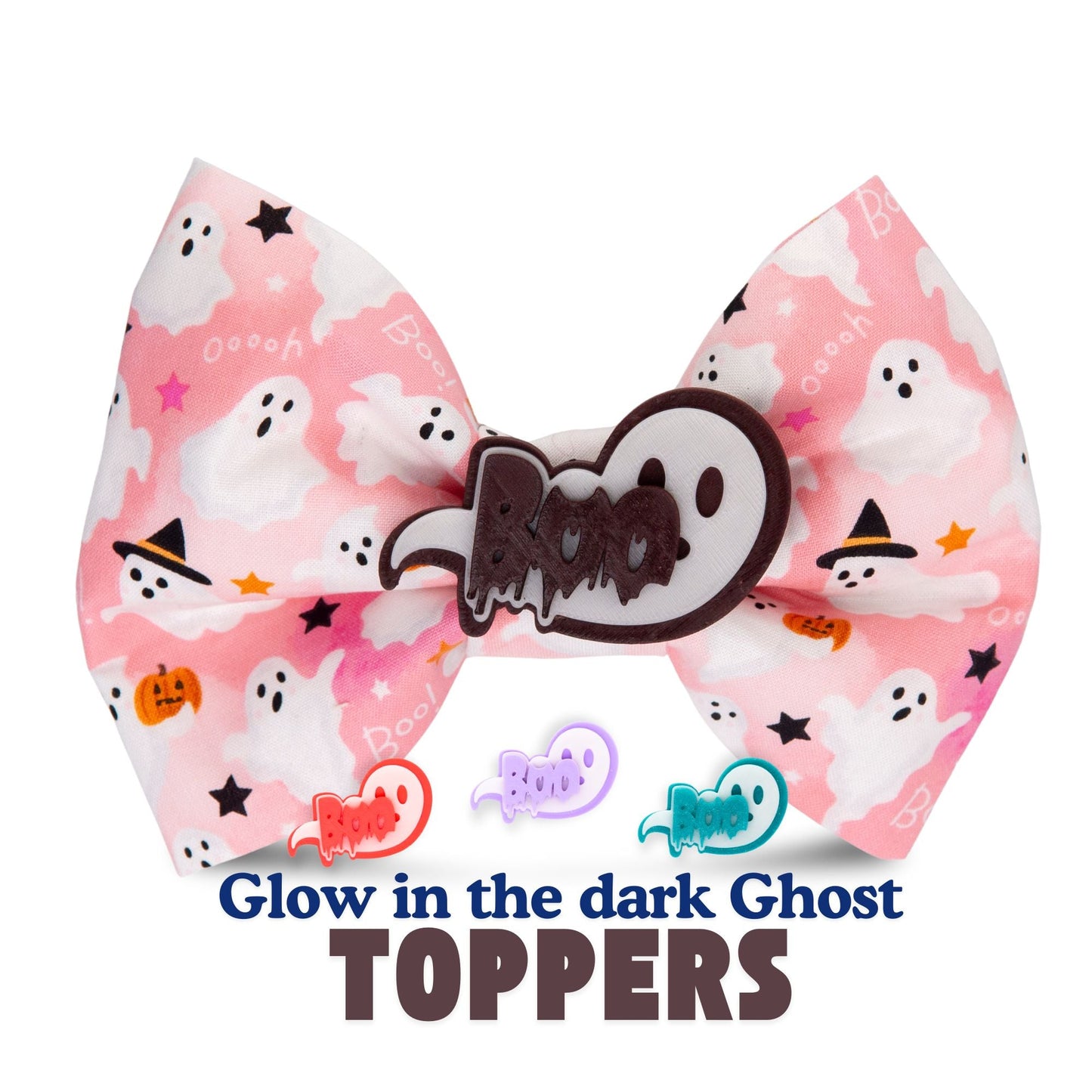 Bowtie Pink Boo Ghost Bowtie by Life for Pawz – Handmade for pets