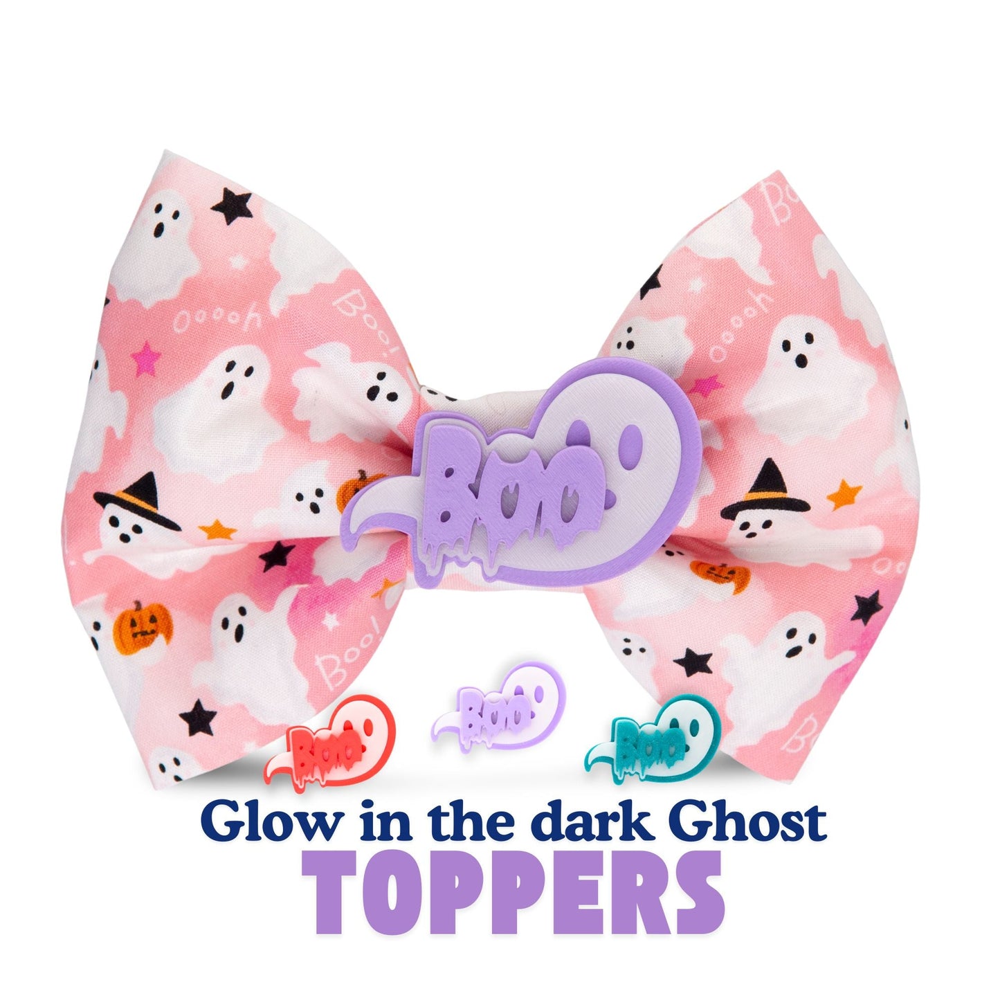 Bowtie Pink Boo Ghost Bowtie by Life for Pawz – Handmade for pets