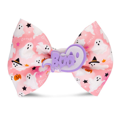 Bowtie Pink Boo Ghost Bowtie by Life for Pawz – Handmade for pets