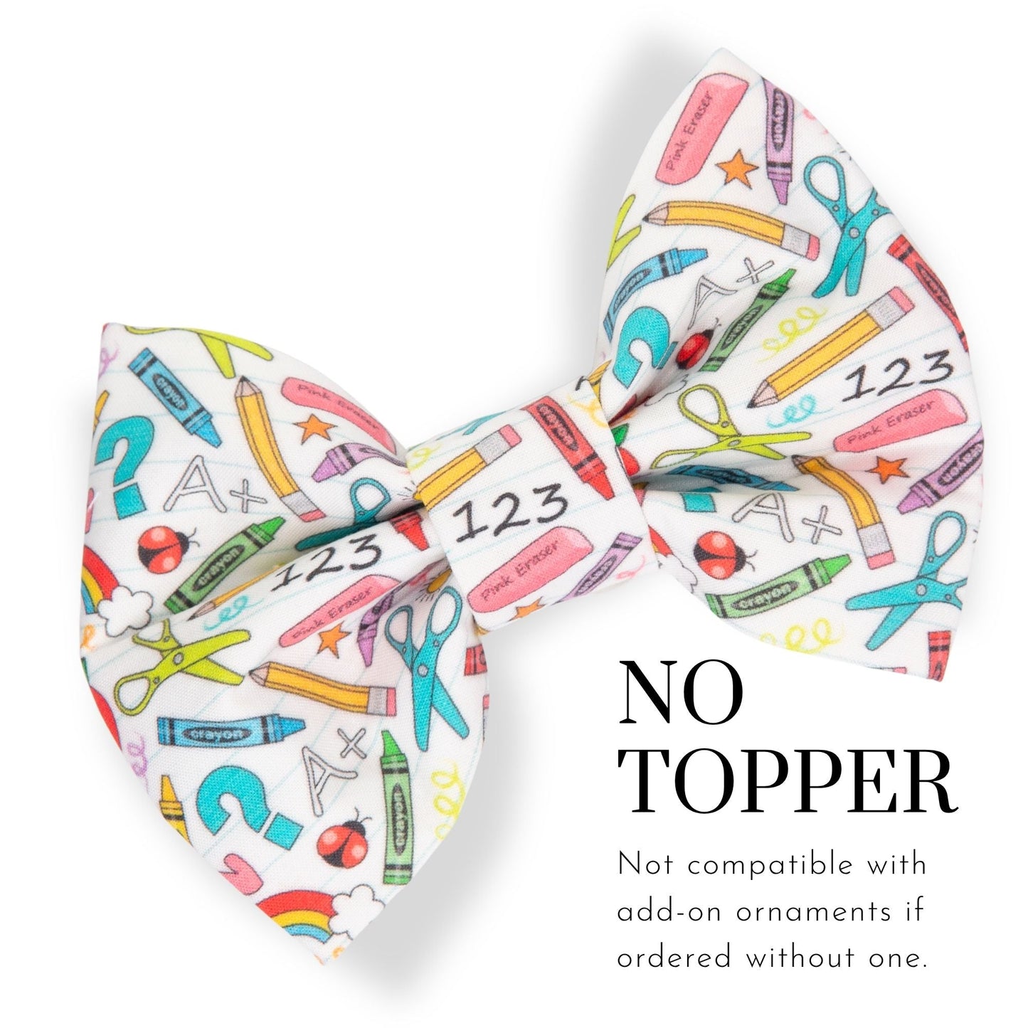Bowtie School Oversized Bow with Initial by Life for Pawz – Handmade for pets