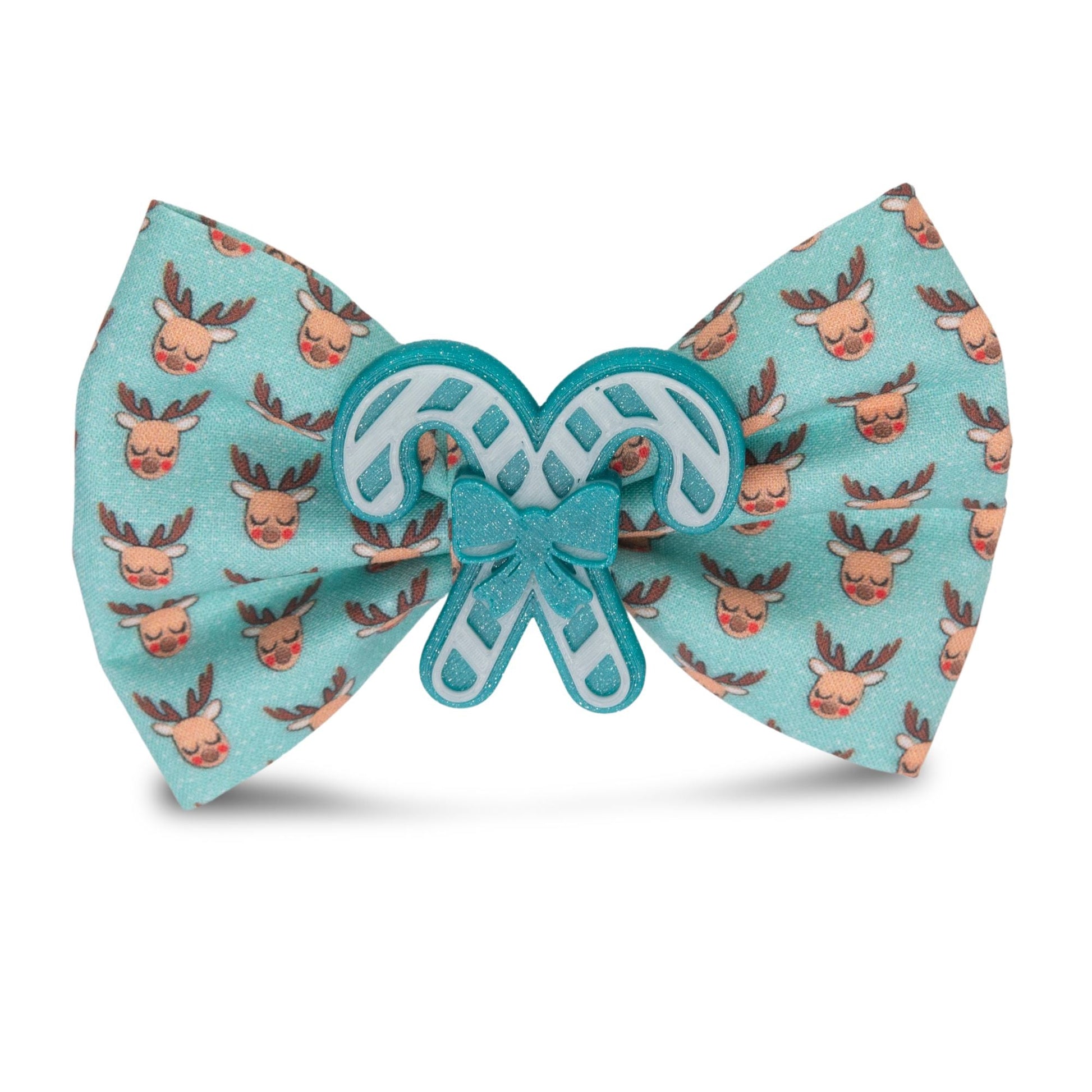 Bowtie Teal Reindeer Bowtie by Life for Pawz – Handmade for pets