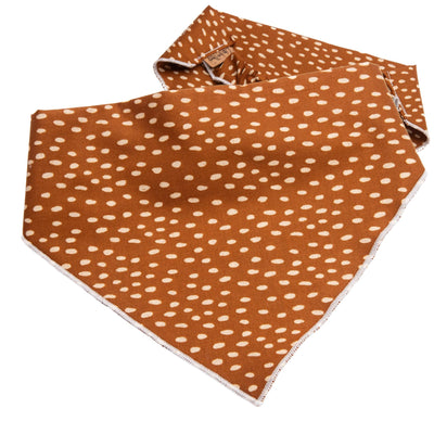 Dog bandana Brown Speckle Embroidered Scrunchie Dog Bandana - Life for Pawz - 