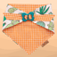 Dog bandana Cactus & Orange Gingham Reversible Dog Bandana with Bone Clasp - Life for Pawz - Bone Clasp