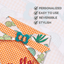 Dog bandana Cactus & Orange Gingham Reversible Dog Bandana with Bone Clasp - Life for Pawz - Bone Clasp