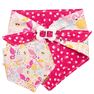 Dog bandana Flamingo & Pink Dot Dog Bandana - Life for Pawz - Bone Clasp